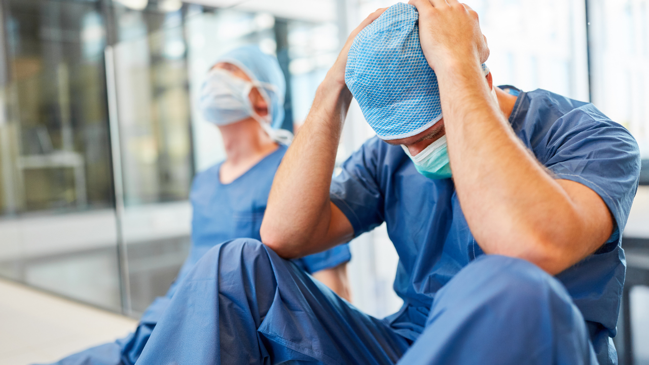 Surgeons experiencing burnout after a long shift
