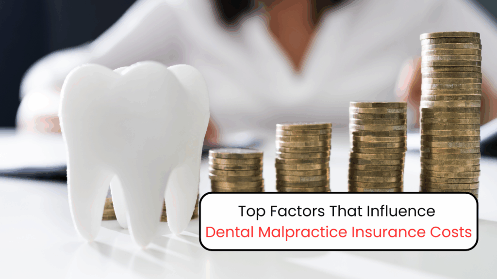 Tooth and coins illustrating dental malpractice insurance cost