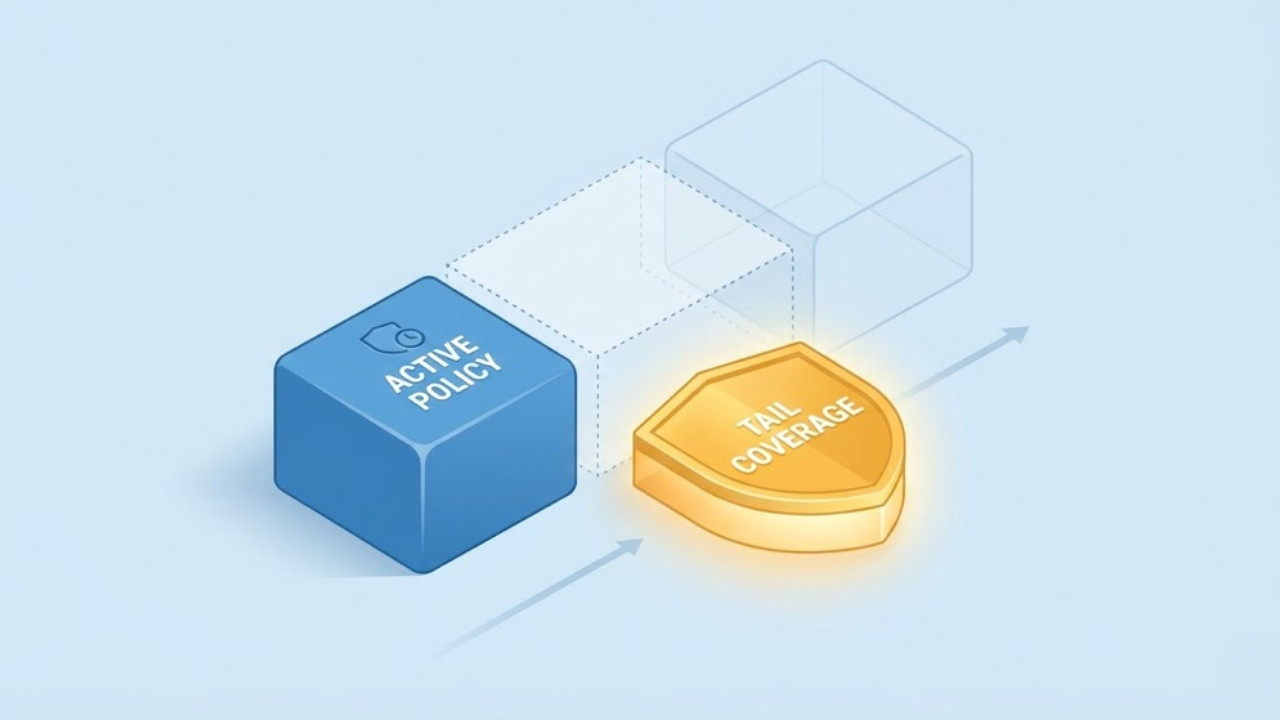 3D illustration of a tail coverage shield bridging an insurance gap