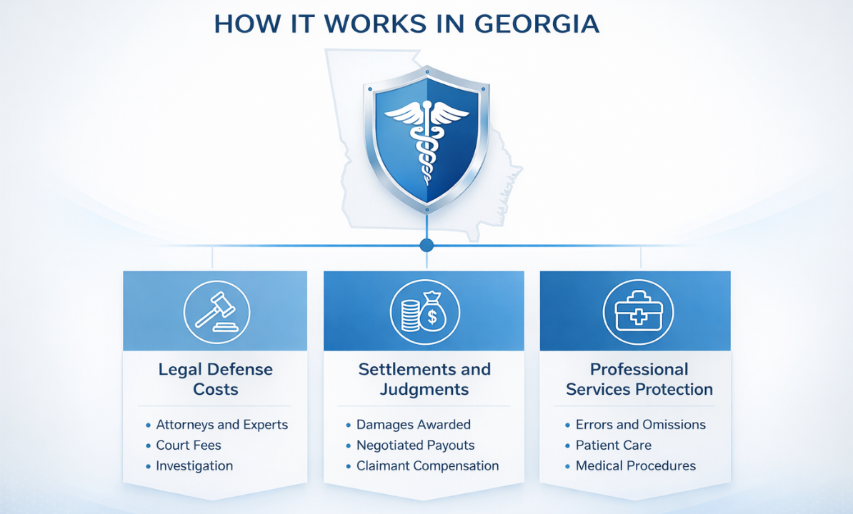 How medical malpractice insurance works in Georgia infographic