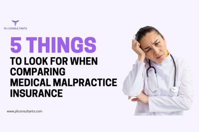 Infographic highlighting key things for comparing medical malpractice insurance providers