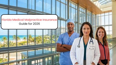 Three doctors in a Florida hospital atrium