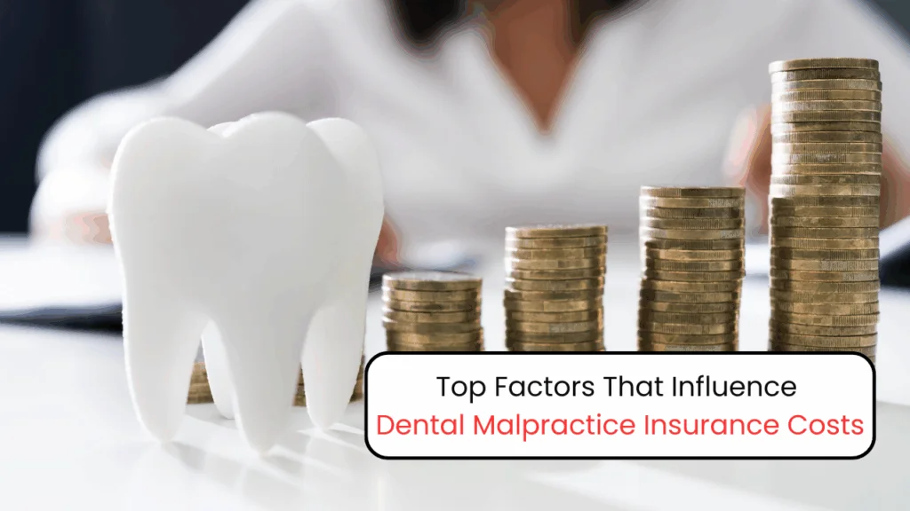 Tooth and coins illustrating dental malpractice insurance cost